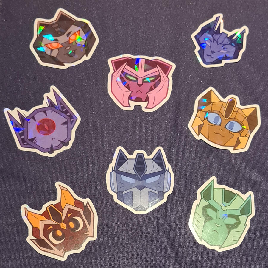 Transformers-inspired cat stickers